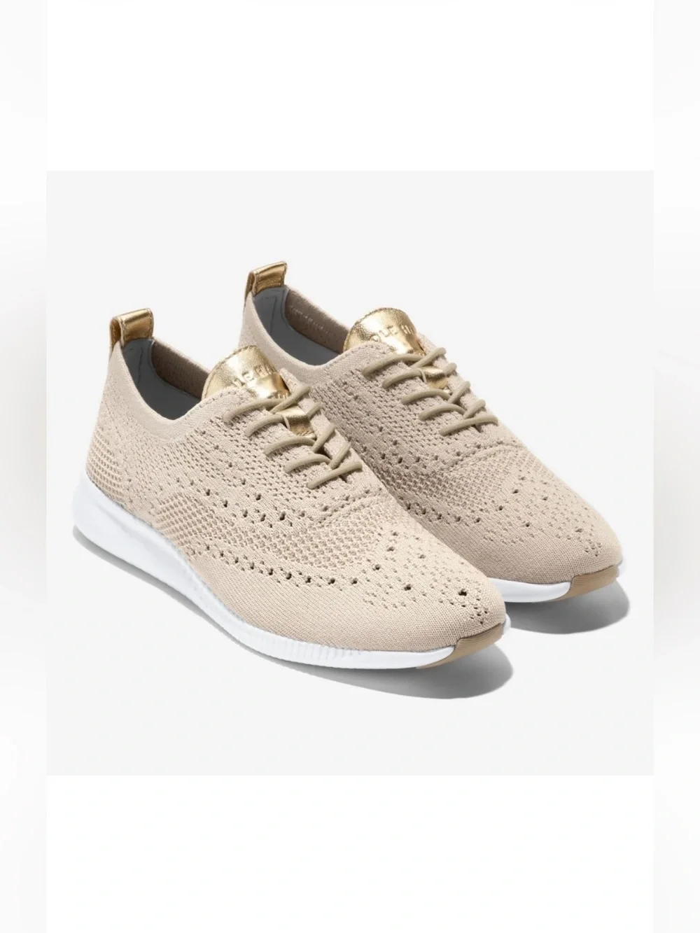 🛍️ NWT Cole Stitchlite™ Wingtip Oxfords Lace-Up Sneakers with Gold Accent
